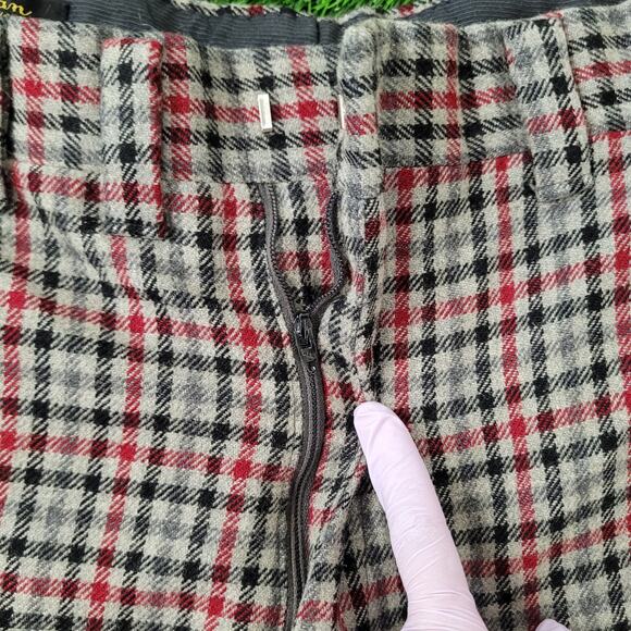 Vintage 80s Wool Plaid Pants Womens 14 34x28 Heavyweight - Picture 3 of 16